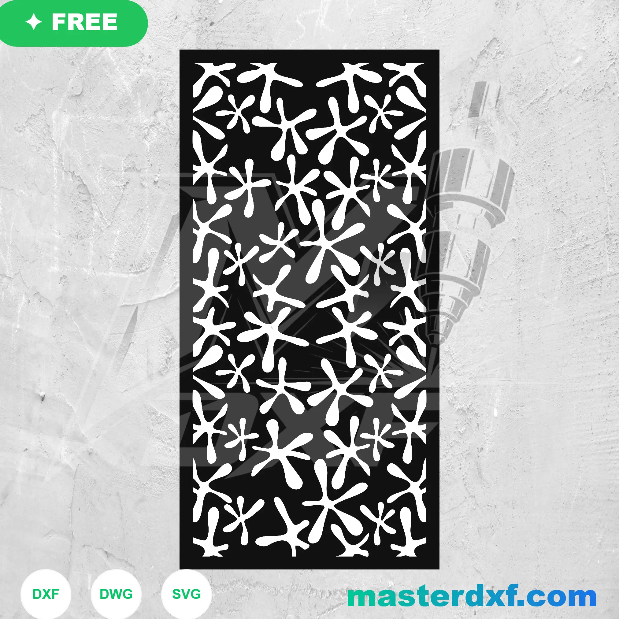 Abstract Skewed Multi-Size Slat Architecture Panel DXF File